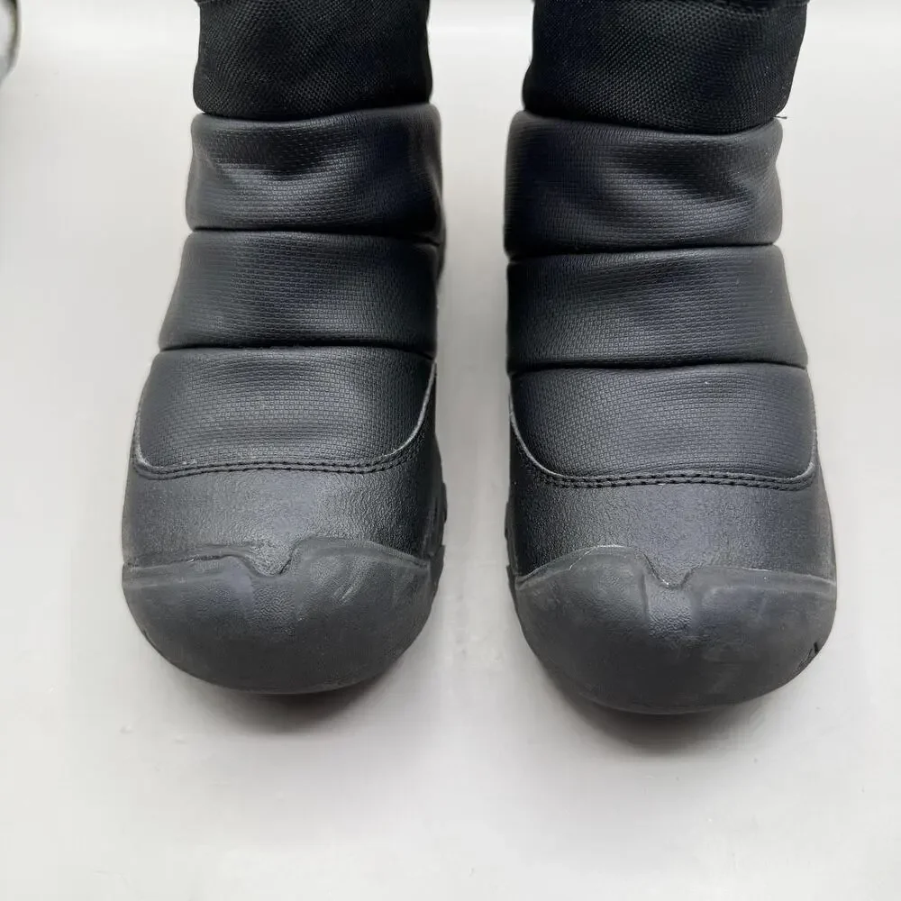 KEEN Puffrider Waterproof Snow Boots Kids Size 1 Black Winter Insulated 1027959